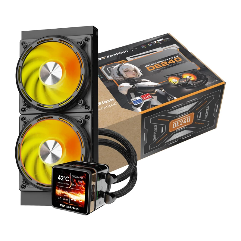 Protsessori vesijahutus Darkflash DE240 (must) — 240mm radiaator, AIO vedelikjahuti