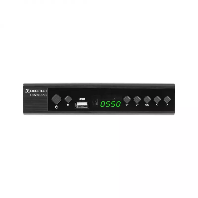 Digitaalteleviisori vastuvõtja Cabletech URZ0336C DVB-T/T2 H.265 maapealne tuuner, 470–862 MHz, 1 tuuner, HDMI, USB, SCART
