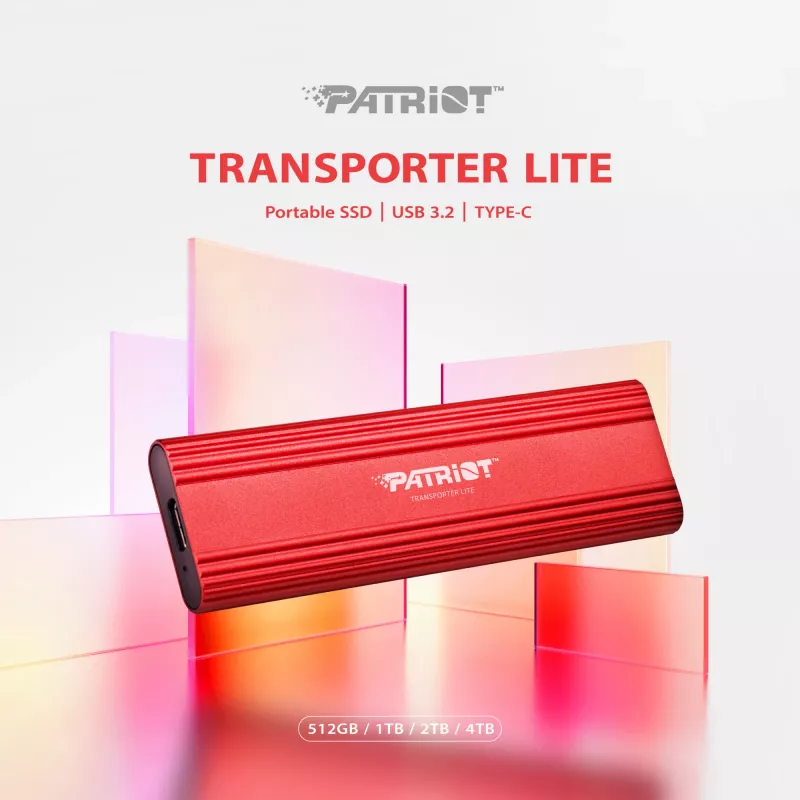 PATRIOT Transporter LT 512GB USB3.2 Type-C SSD 1000 MB/s Aluminium - Solid State Disk - 512 GB