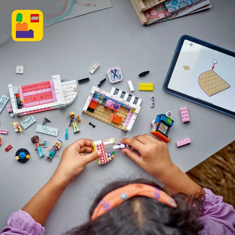 LEGO Friends mängukomplekt Juuksurisalong ning Kaunistuspood 42662 — mininukud, salongistseen, tarvikud