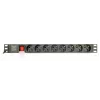 Toitejaotusseade GEMBIRD EG-PDU-014-C14, 8 vahelduvvoolu pistikupesa, C14 sisend, 3 m kaabel, 1U, 3680 W, 10 A, alumiinium, must
