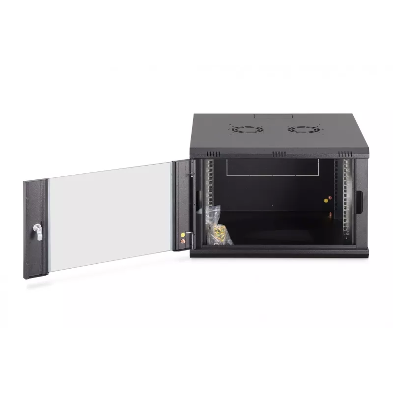 Seinale kinnitatav 19-tolline püstikapp DIGITUS Dynamic-N DN-37103 — 7U, 600x600 mm, IP20, kokkupanemata, must