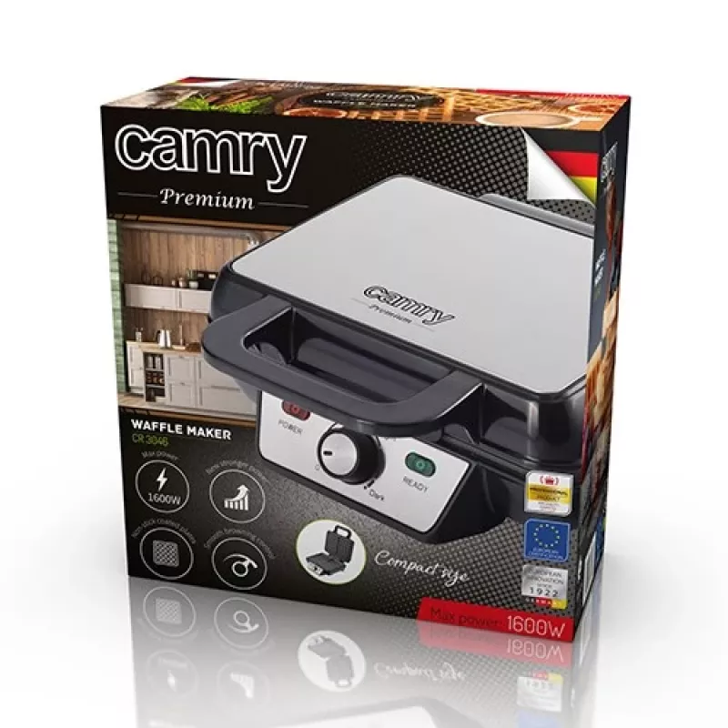 Camry CR 3046 Vahvliraud 2 S Must 1000 W (CR 3046) - Adler