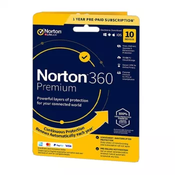 Norton 360 Premium | 10 seadet | 1 aasta | 75 GB pilvesalvestus | EL | MITTE TELLIMUS |