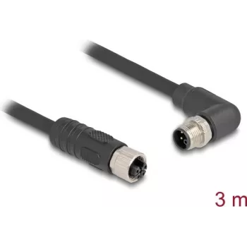 DeLOCK sensori/täiturmehhanismi kaabel 3 m RST M12 Must 80530