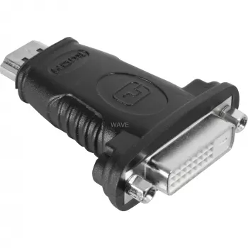 Wentronic Goobay HDMI™ / DVI-D adapter, HDMI standardpistik (tüüp A), must - 19-kontaktiline HDMI™ pistik > DVI-D (24+1) pesa (68098)