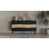 Kummut cama meble INSERTO 3D 143,5×40×80 cm must LED-valgustusega, puitlaastplaat, 16 mm raam