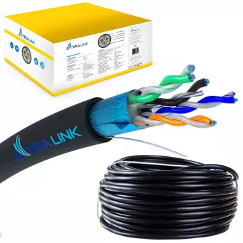 Võrgukaabel Extralink Twisted pair CAT5E FTP Outdoor 305m Must