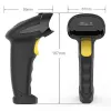 Juhtmeta vöötkoodiskänner QOLTEC 50856 — 1D ja 2D juhtmeta pihuskänner, USB-liides, ABS-korpus, 170×62×100 mm, 203 g