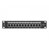 Patch panel LANBERG PPF6-9012-B — 12-pordiline RJ45, metallist, must, 1U (215×44.5×130 mm)