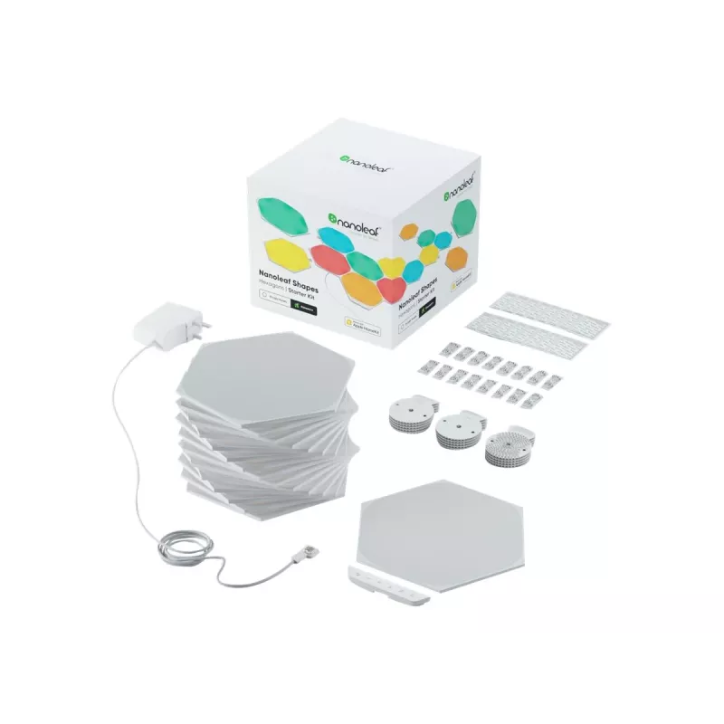 LED-kuusnurkpaneelvalgusti Nanoleaf NL42-6002HX-15PK, RGB, 15 tk pakend, vahelduvvoolutoide