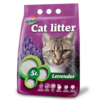 Kleepuv bentoniidist kassiliiv Hilton Lavender 5 L — Bentoniit, lõhnastatud lavendliga, kiiresti imav
