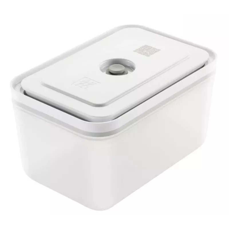 ZWILLING vaakumpakendaja karp 36807-007-0, plastikust ristkülikukujuline toidunõu, 1.1 l & 2.3 l, õhukindel lukustatav kaas, eemaldatav, poolläbipaistev valge