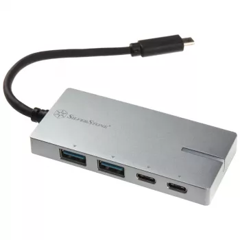 USB 3.1-C adapter SILVERSTONE SST-EP09C — USB-C to USB-A ühenduvus, hõbedane viimistlus