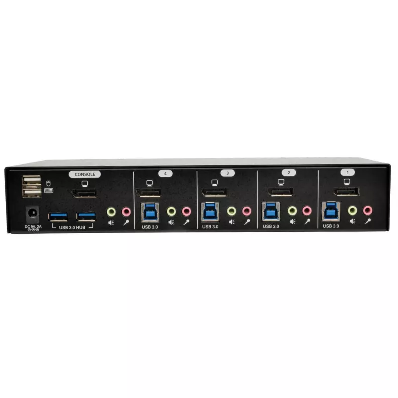 EATON TRIPPLITE 4-pordiline DisplayPort KVM-lüliti helikaablite ja USB 3.0 SuperSpeed jaoturiga (B004-DPUA4-K)