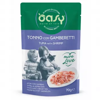 Oasy More Love tuunikalakonserv krevettidega kotikeses 70 g