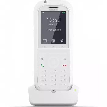 Snom M90 DECT telefonitoru kõne tuvastusega Valge
