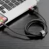 USB-A – Lightningi kaabel Baseus Cafule 2,4 A QC 3.0, 1 m — must/punane
