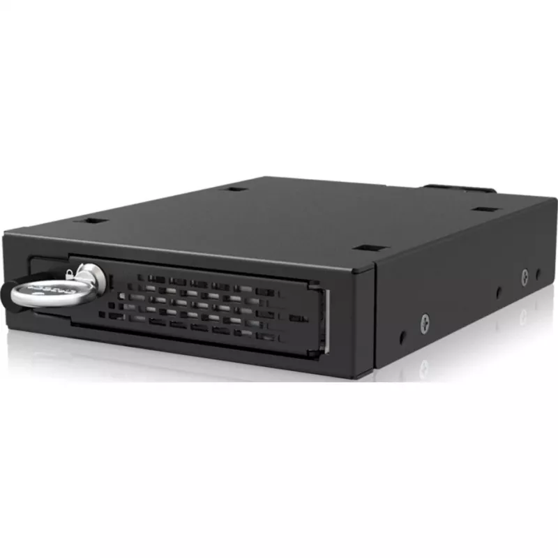 ICY DOCK - ToughArmor EX - MB491V5K-B - 2,5 U.2/U.3 NVMe SSD PCIe 5.0 Laufwerksgehäuse für externen 3,5-Schacht mit Schloss und Rändelschrauben-Design