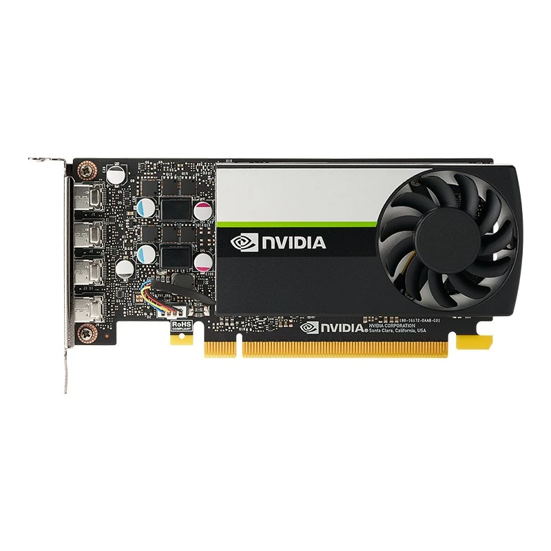 PNY NVIDIA T1000 4GB GDDR6 madala profiiliga, 4x Mini DisplayPort (VCNT1000-SB)