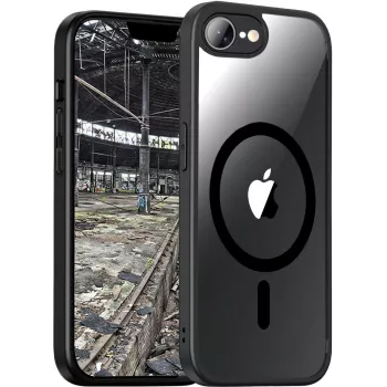 Kaitsev hübriidne MagSafe-telefoniümbris jt berlin Pankow Apple iPhone 16e jaoks — must läbipaistev