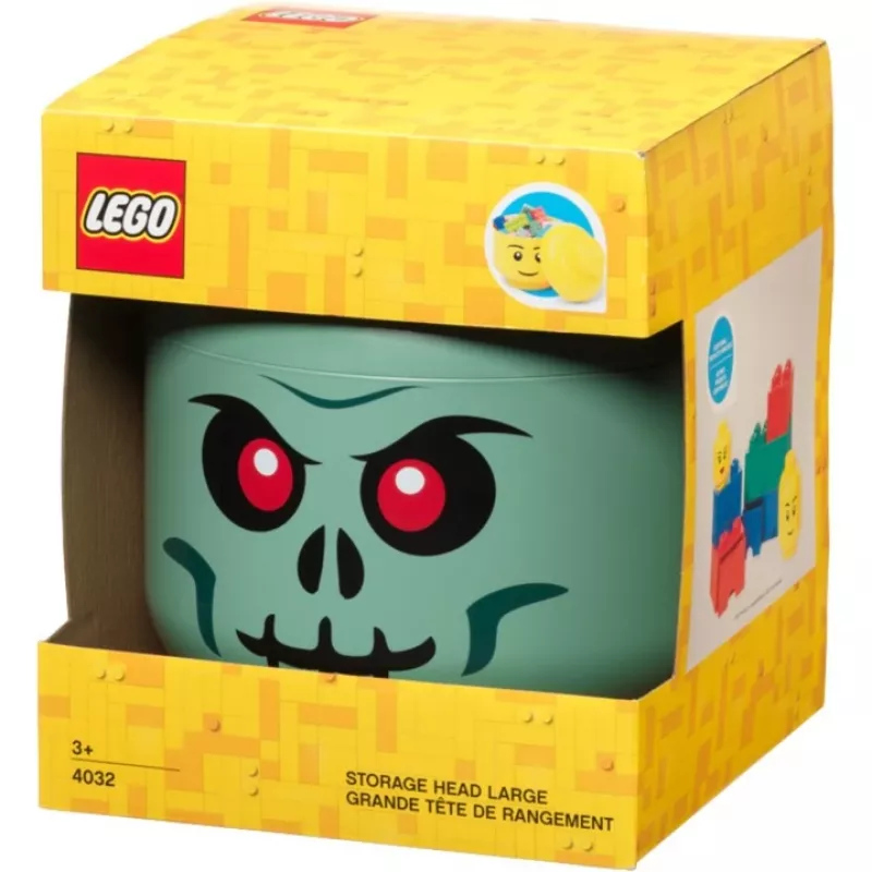 LEGO Storage Head Skeleton, hoiukarp must/punane, suur
