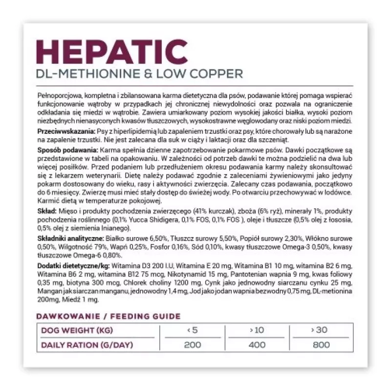 Märg koeratoit VETEXPERT Veterinary Diet Hepatic koertele, 400 g, maksa toetus, lihamaitse