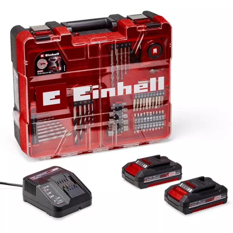 Einhell TE-CD 18/2 18750 RPM Keyless 1,45 kg Must, Punane