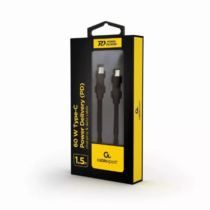 USB-C isane - USB-C isane kaabel, Power Delivery 60W laadimine ja andmed, 1,5m