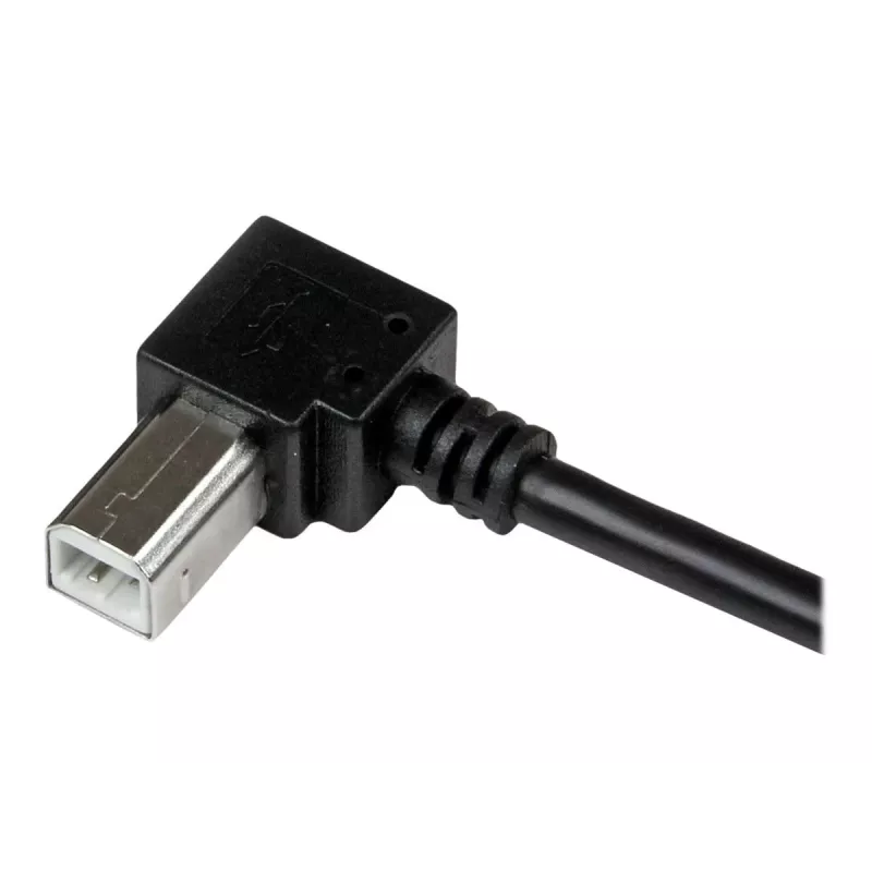 StarTech.com 2m USB 2.0 A to Right Angle B kaabel - M/M, 2 m, USB A, USB B, USB 2.0, 0.48 Gbit/s, Must