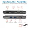 USB-C dokk - 4K HDMI, VGA, USB 3.2 Gen 1, USB-A/C jaotur, Gigabit Ethernet, mälukaardipesad, 100 W PD-laadimine