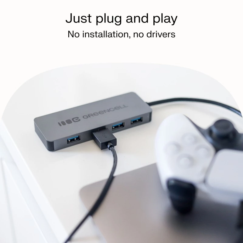 USB-jaotur roheline Cell HUB-GC-A4A — 4-pordiline USB-A 3.0 jaotur