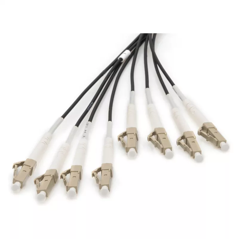 Fiber breakout kaabel DIGITUS DK-24338U030BK-BBB, eelmonteeritud OM4 mitmemooviline 8-sooneline, LC/UPC–LC/UPC, 30 m, U-DQ(ZN) BH