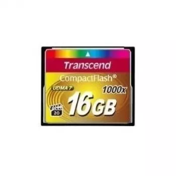 TRANSCEND TS16GCF1000 Transcend mälukaart 16GB Compact Flash 1000x (Lugemiskiirus 160MB/s, kirjutamiskiirus 70MB/s)