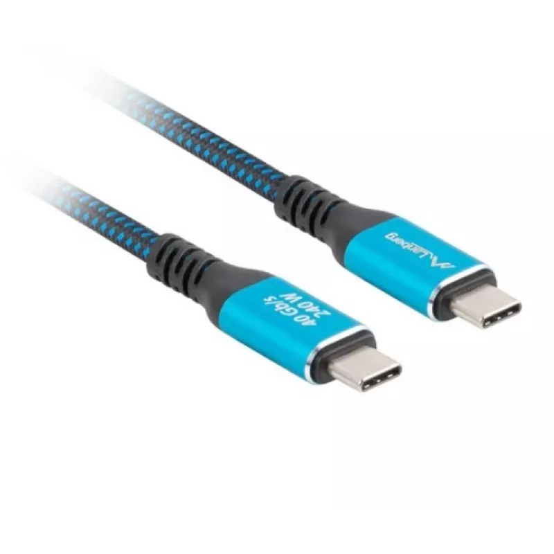 USB-C kuni USB-C kaabel LANBERG CA-CMCM-45CU-0020-BK, 240W PD, 8K@60Hz, 2,0 m