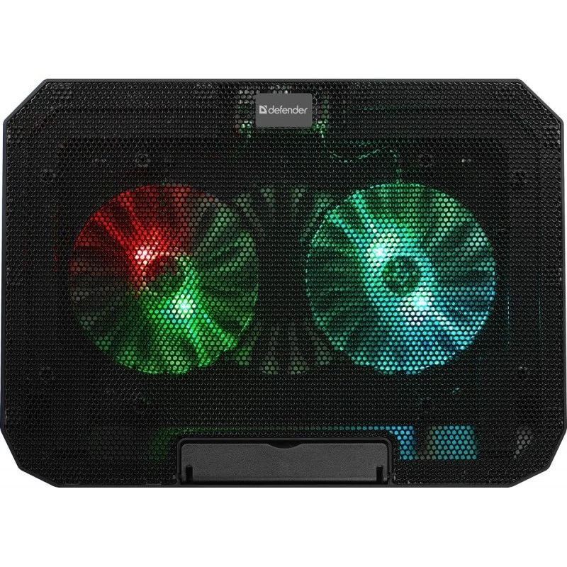 Sülearvuti jahutusalus DEFENDER NS-510, 2 ventilaatoriga, 2×USB pordiga ja RGB valgustusega