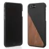 Kaitsev puidust ja nahast ümbris Woodcessories EcoSplit iPhone 7 Plus / 8 Plus jaoks — Pähkel must