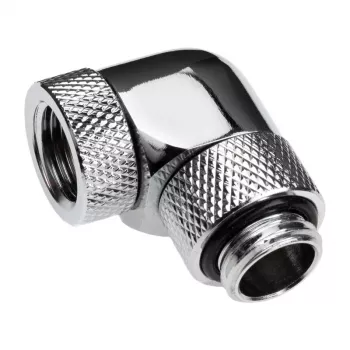 Alphacool Eiszapfen Connector Series - Gewinkelter kinnitusadapter vedelikjahutussüsteemile - Hõbe-Nikkel
