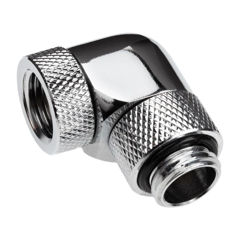 Alphacool Eiszapfen Connector Series - Gewinkelter kinnitusadapter vedelikjahutussüsteemile - Hõbe-Nikkel