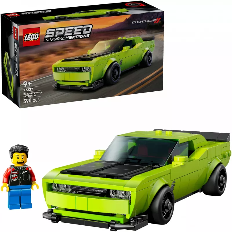 Ehitusmänguauto LEGO Speed Champions Dodge Challenger SRT Hellcat 77237 — 390 tükki, 1 minifiguur, vanus 9+