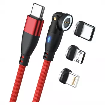 USB-kaabel RealPower MagneticCharge 100 1m USB C punane kiirlaadimine