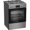 BEKO pliit | FBMA61330GXDT | Pliidi tüüp Gaas | Ahju tüüp Elektriline | Roostevaba teras | Laius 60 cm | Grillimine | LED | Sügavus 60 cm | 72 L