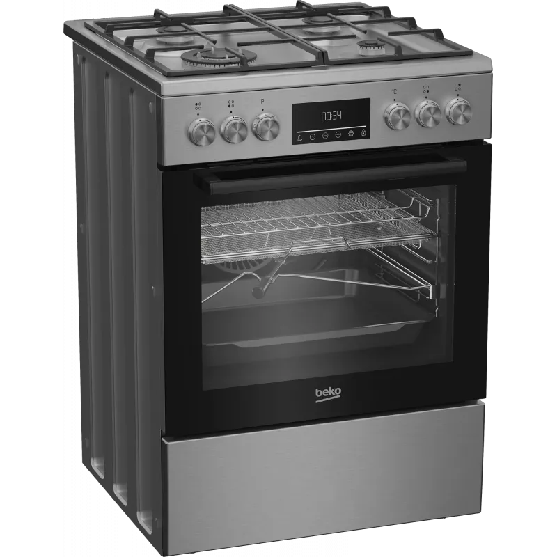 BEKO pliit | FBMA61330GXDT | Pliidi tüüp Gaas | Ahju tüüp Elektriline | Roostevaba teras | Laius 60 cm | Grillimine | LED | Sügavus 60 cm | 72 L