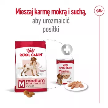 Kuiv koeratoit Royal Canin SHN Medium Adult 15 kg — täisväärtuslik toit täiskasvanud keskmist tõugu koertele, linnuliha, 25% valku, 14% rasva