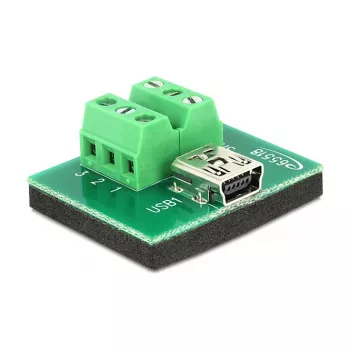 Kaabli üleminekupistik DeLOCK 65518 Mini USB 6p Must Roheline