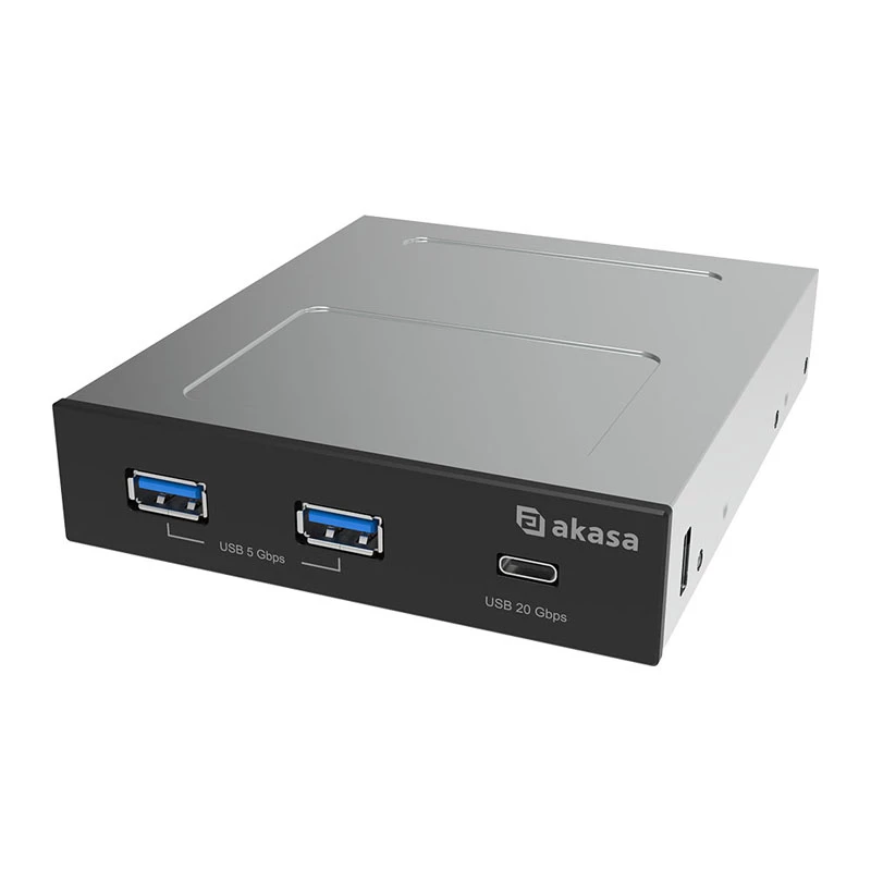 Akasa USB 20Gbps USB-C paneel kahe 5Gbps Type-A pordiga