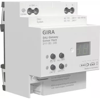 DALI-lüüs Gira 211100 Colour 1f REG KNX Secure KNX- ja DALI-süsteemide ühendamiseks