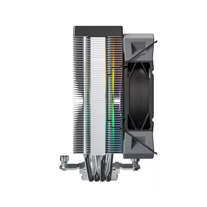 Õhkjahuti Montech NX400 ARGB, 120 mm ventilaator, FDB, 800–1950 p/min, TDP 270 W, must