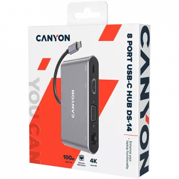 Canyon DS-14 - dokkimisjaam - USB-C - VGA, HDMI