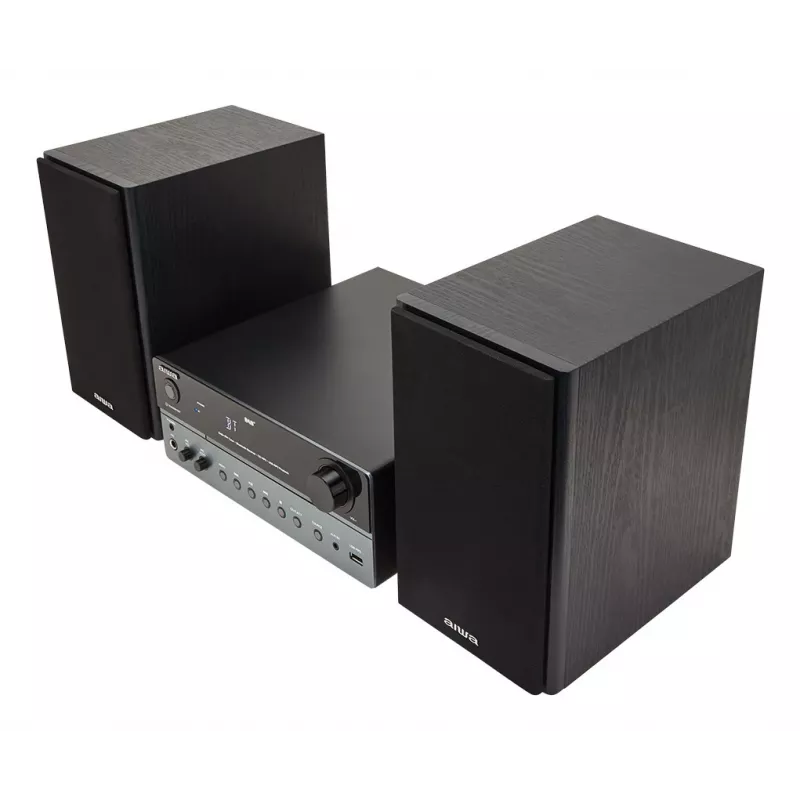 Kodune audiorikrosüsteem Aiwa MSBTU-700DAB — 25 W RMS, DAB+/FM, Bluetooth 10 m, plaadisahtliga CD, LED-ekraan, must/arktiline sinine